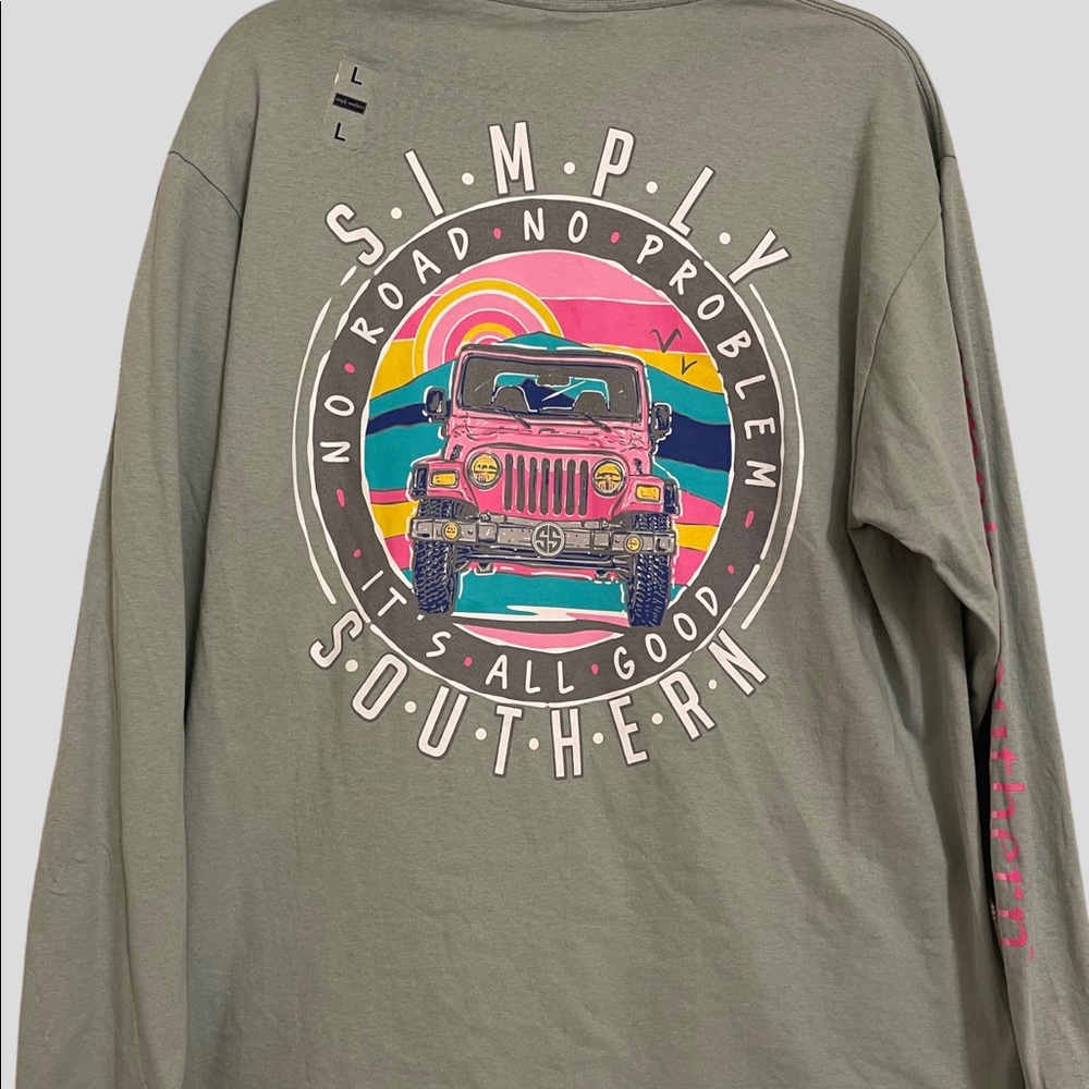 NWT Simply Southern Long Sleeve Jeep T Shirt
